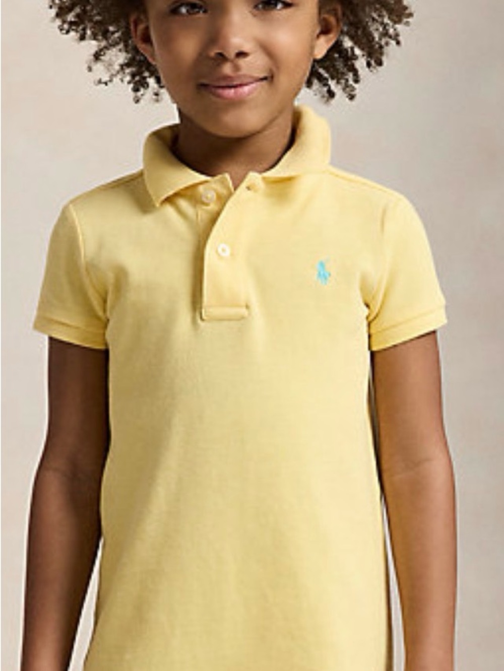 Ralph Lauren Light Yellow Polo Dress with Ruffle Hem